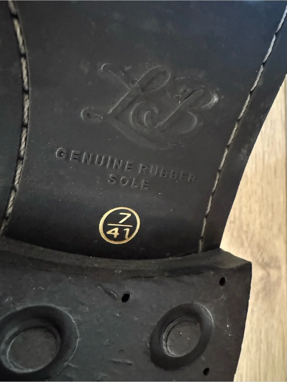 L&B Black Leather Studded Wingtip Oxfords